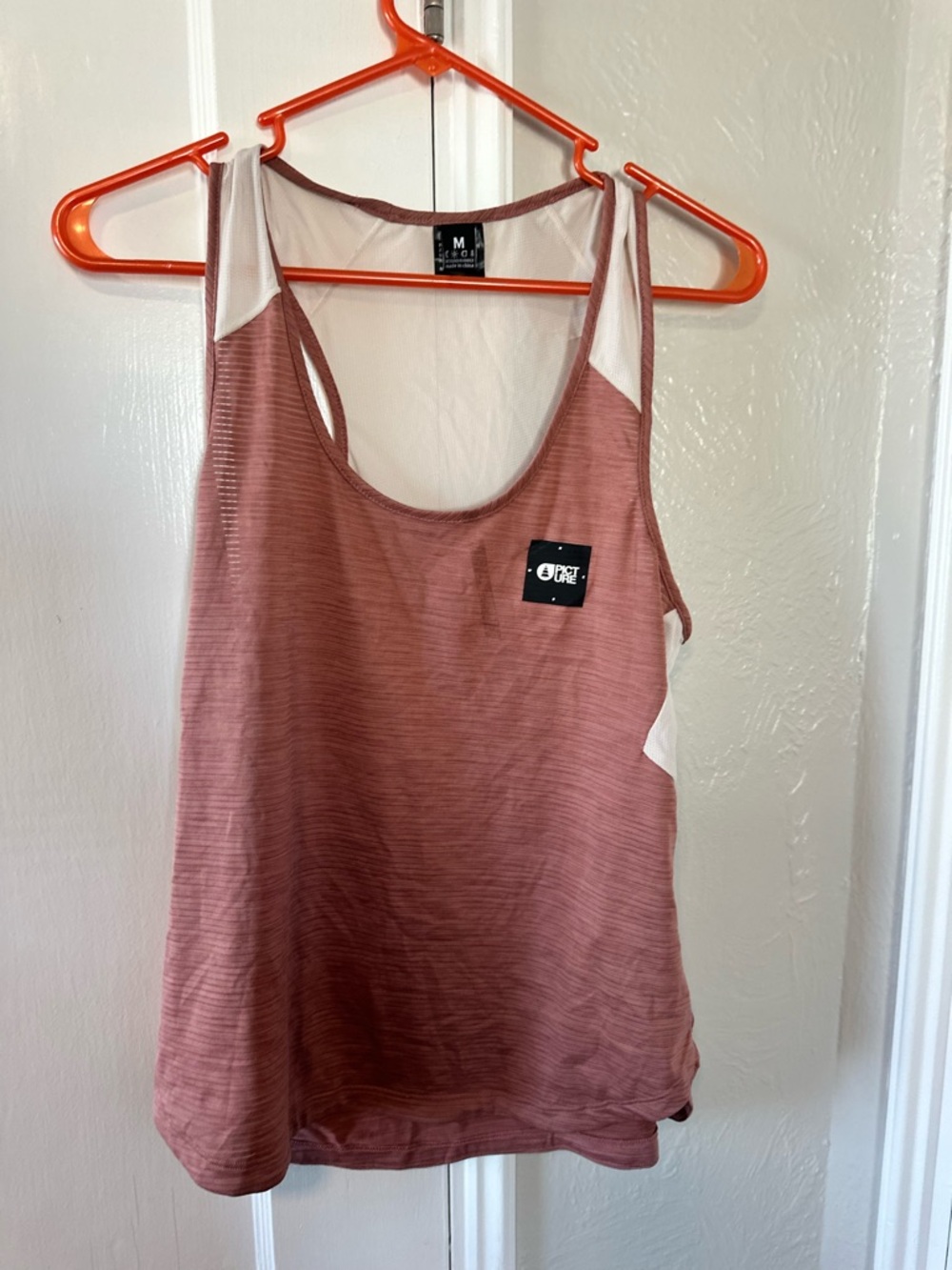 Dusty Rose Layered Scoop Neck Tank Top - M| Sport Luxe